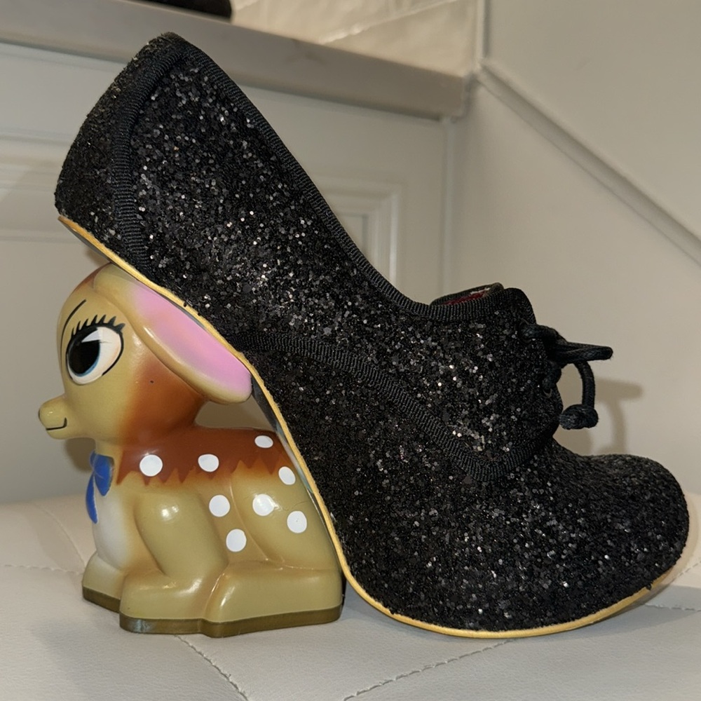 Irregular Choice Bambi Fawn Sparkly Black Heels